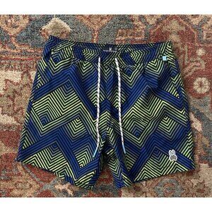 Psycho Bunny Blue and Green Swim Shorts